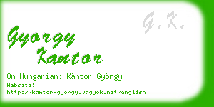 gyorgy kantor business card